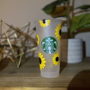 Custom sunflower Starbucks cup